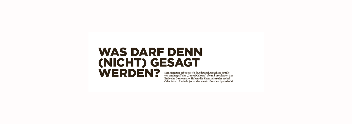 Was darf (nicht) gesagt werden?
